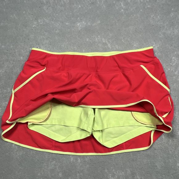 Nike Pink Yellow Running Skirt with Built-in Shorts 453694-617 Women’s Size: L - Picture 11 of 16